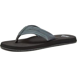 Quiksilver Monkey Wrench Flip Flops for Men, Arch Support Athletic Mens Sandals, Thong Mens Slides(Grey/Black/Grey)
