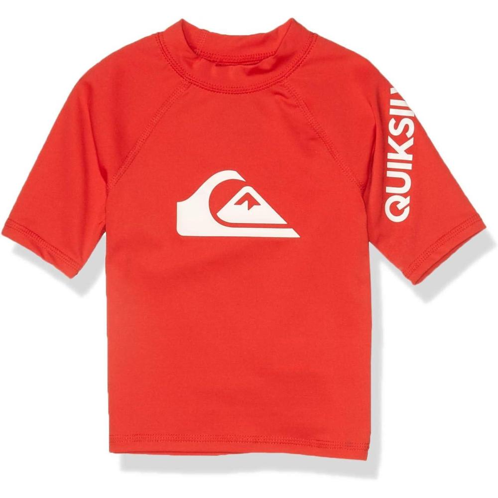 image:imageQuiksilver Boys All Time Short Sleeve Boy Rashguard Surf ShirtHigh Risk Red