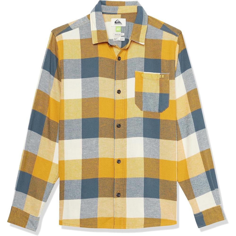 image:imageQuiksilver Boys Boys Motherfly Youth Nutton Up Flannel ShirtMustard Motherfly 233