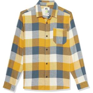 Quiksilver Boys Boy’s Motherfly Youth Nutton Up Flannel Shirt(Mustard Motherfly 233)
