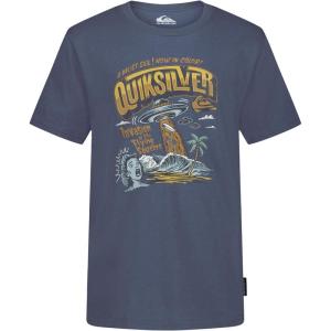 Quiksilver Boys’ Short Sleeve Screen Print Graphic T-Shirt, Soft & Comfortable, Regular Fit(Indigo Invasion)