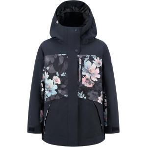 Quiksilver Girls’ Heavyweight Ski Snow Hooded Jacket, Insulated & Waterproof(Black Floral)
