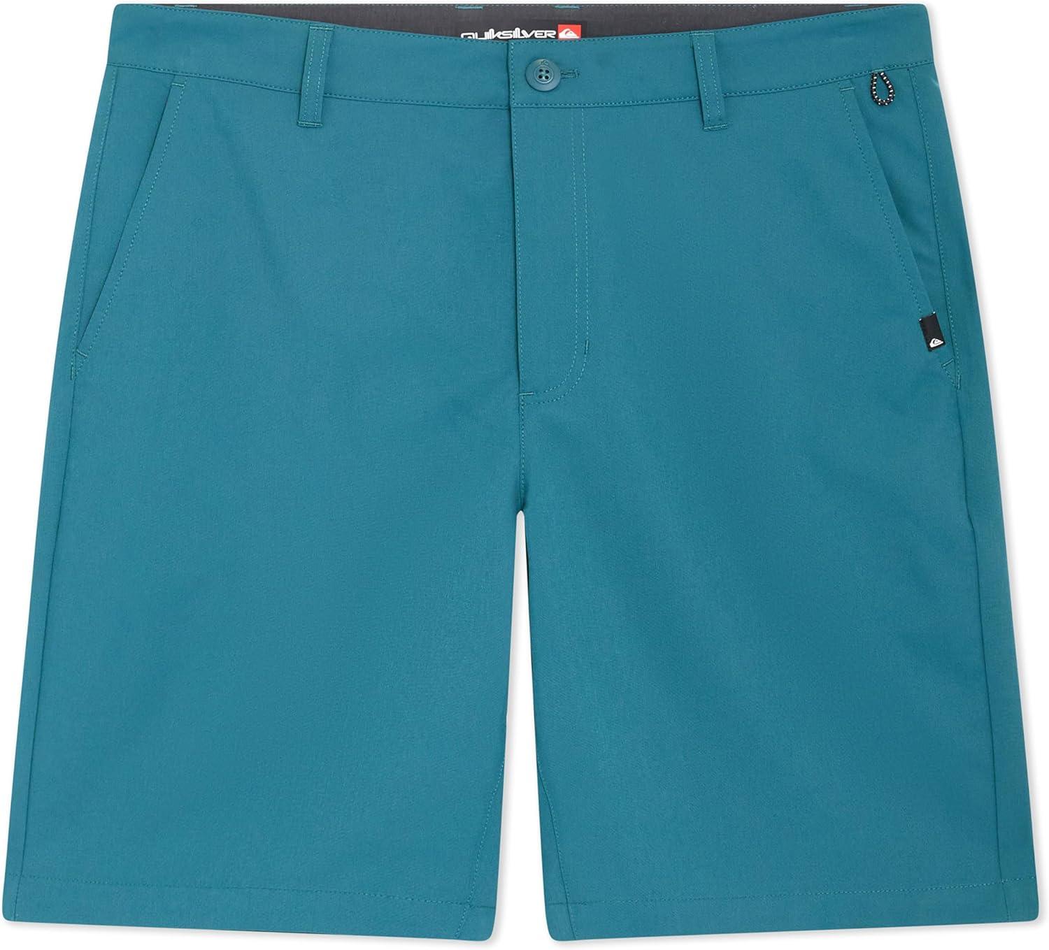 image:imageQuiksilver Mens Regular Fit Fixed Waist Water Friendly Active Hybrid ShortsSolid Design Mediteranea