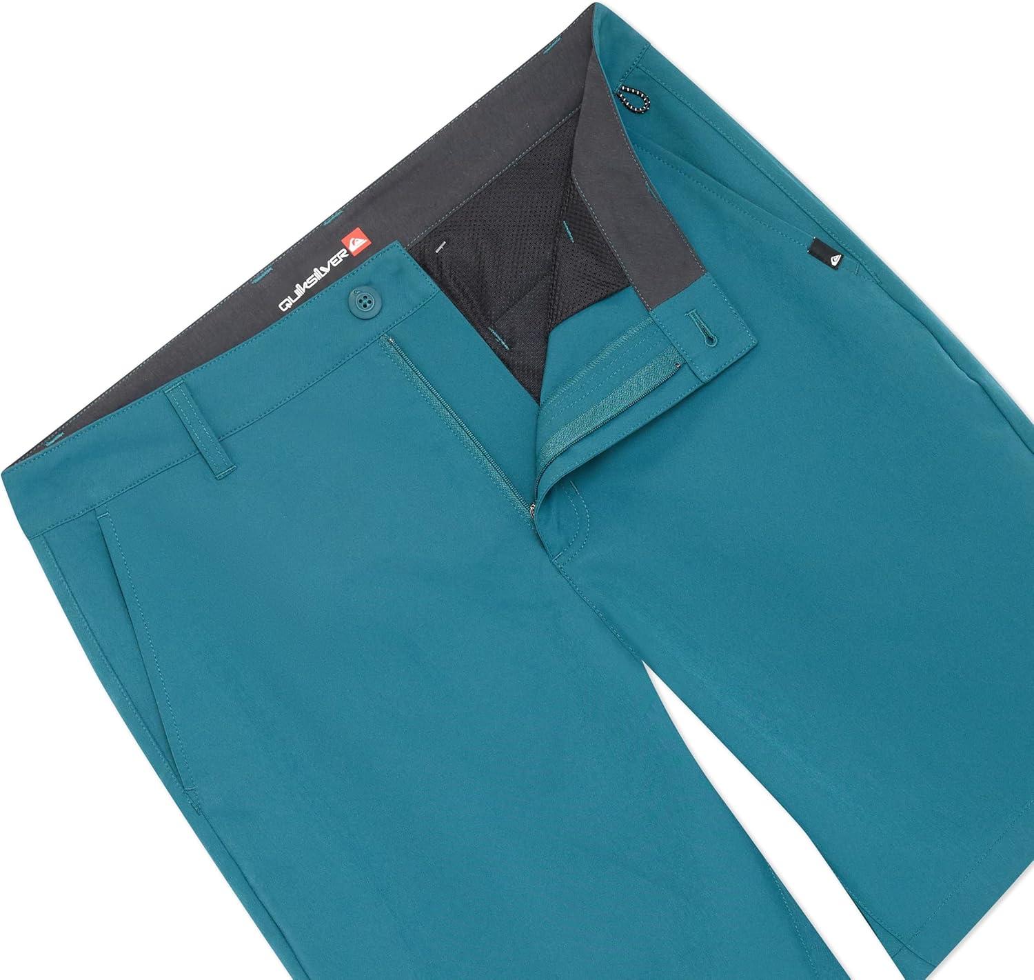image:imageQuiksilver Mens Regular Fit Fixed Waist Water Friendly Active Hybrid ShortsSolid Design Mediteranea