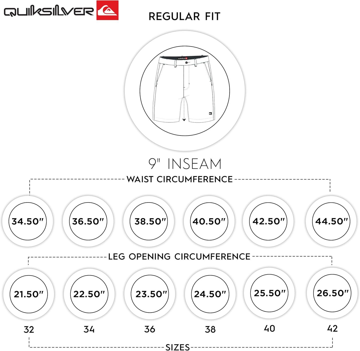image:imageQuiksilver Mens Regular Fit Fixed Waist Water Friendly Active Hybrid ShortsSolid Design Mediteranea
