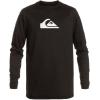 Quiksilver Men’s Solid Streak Ls Long Sleeve Surf Tee Rashguard(Black)
