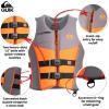 QUIKSILVER Men’s Life Jacket, USCG and Transport Canada Approved Type III PFD, Evoprene UV Resistant Life Vest for Adults, for Waterskiing Wakeboarding Rafting Boating Paddleboarding Watersports(Orange)