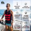 QUIKSILVER Men’s Life Jacket, USCG and Transport Canada Approved Type III PFD, Evoprene UV Resistant Life Vest for Adults, for Waterskiing Wakeboarding Rafting Boating Paddleboarding Watersports(Red)