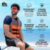 QUIKSILVER Men’s Life Jacket, USCG and Transport Canada Approved Type III PFD, Evoprene UV Resistant Life Vest for Adults, for Waterskiing Wakeboarding Rafting Boating Paddleboarding Watersports(Orange)