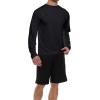 Quiksilver Rash Guard for Men UPF 50+ Big and Tall Swim Long & Short Sleeve Shirt(Black)