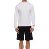 Quiksilver Rash Guard for Men UPF 50+ Big and Tall Swim Long & Short Sleeve Shirt(White)