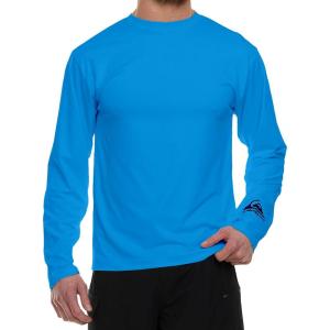 Quiksilver Rash Guard for Men UPF 50+ Big and Tall Swim Long & Short Sleeve Shirt(Surf Blue)