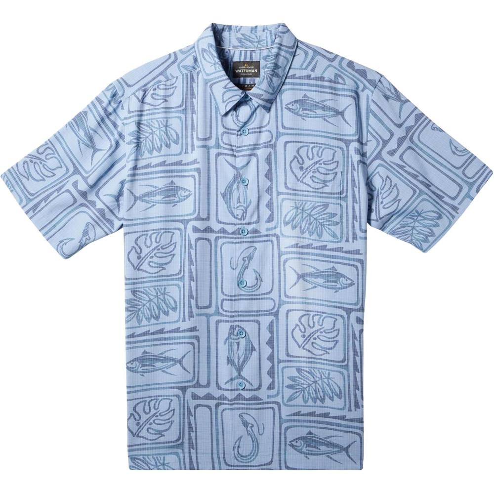 image:imageQuiksilver Mens Framed Fish Buttonup Woven ShirtDusk Blue Framed Fish Woven