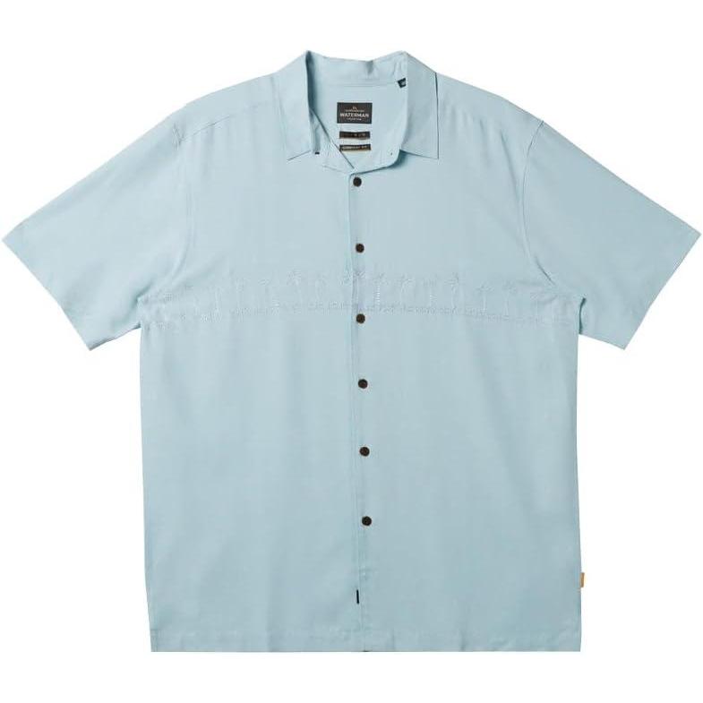 image:imageQuiksilver Mens Mens Tahiti Palms 4 Button Up Floral Collared ShirtStarlight Blue 241