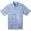 Quiksilver Men’s Framed Fish Button-up Woven Shirt(Dusk Blue Framed Fish Woven)
