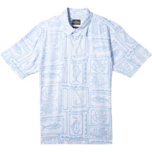 Quiksilver Men’s Framed Fish Button-up Woven Shirt(White Framed Fish Woven)
