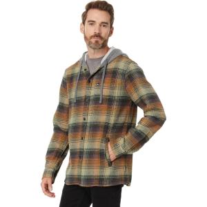 Quiksilver Men’s Sandbar Hooded Long Sleeve Flannel Woven, Capital Red, Large