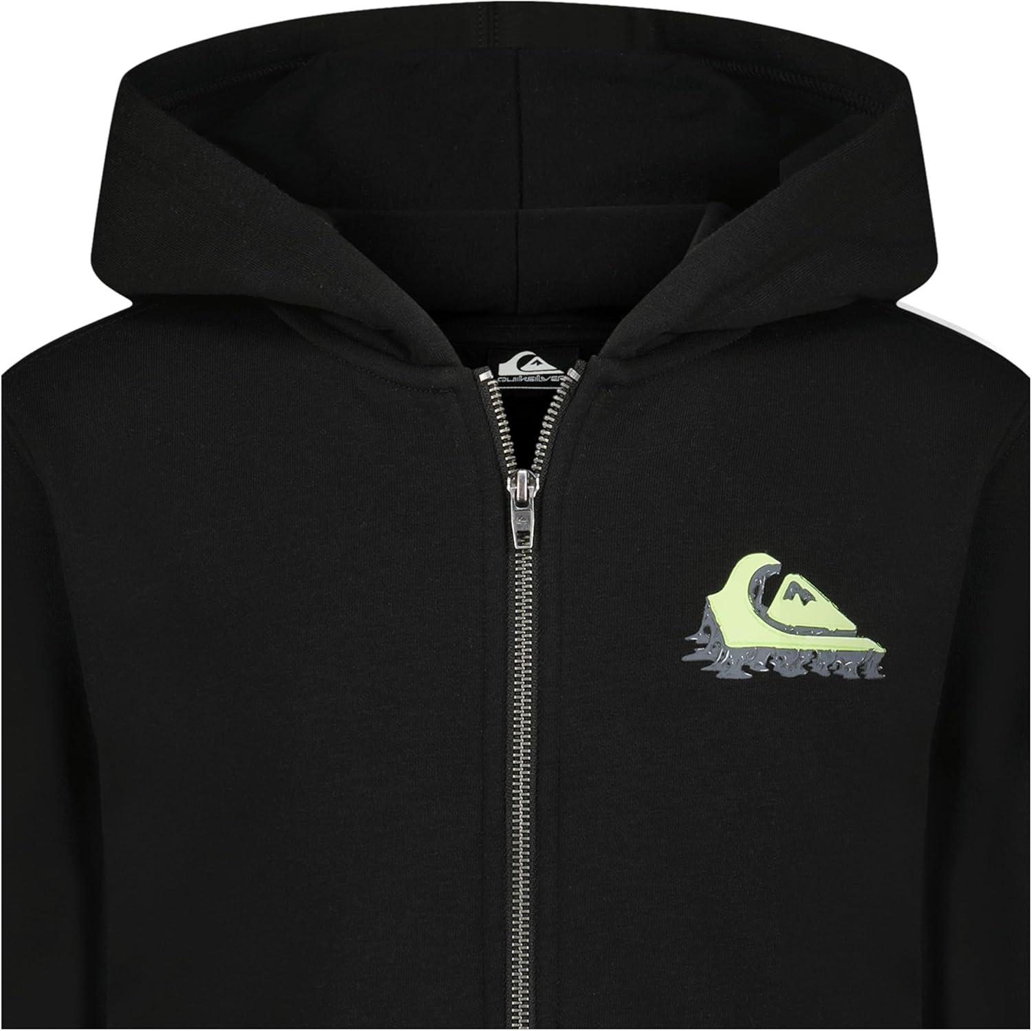 image:imageQuiksilver Boys Fullzip Fleece Hoodie Sweatshirt With Front Pouch PocketBlack Gum