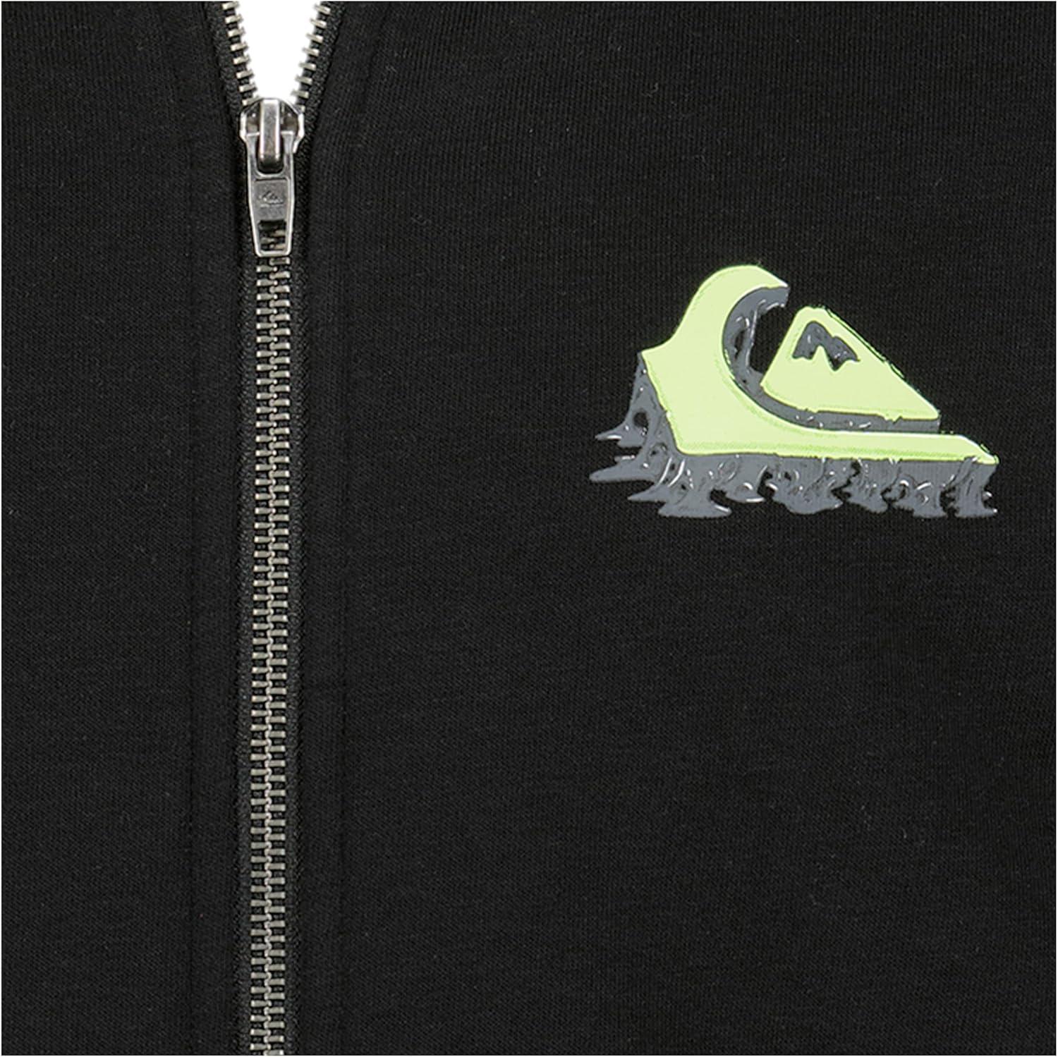 image:imageQuiksilver Boys Fullzip Fleece Hoodie Sweatshirt With Front Pouch PocketBlack Gum