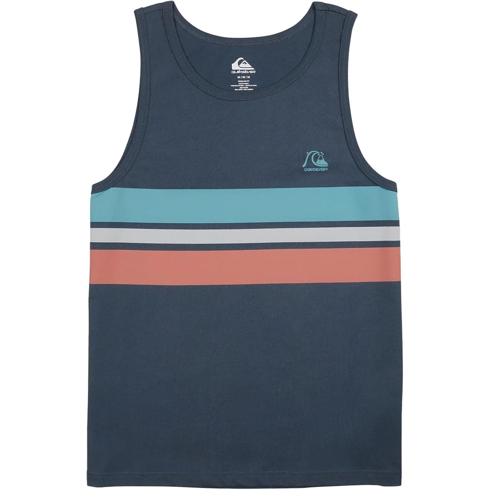 image:imageQuiksilver Mens Original Stripe Tank Top Regular Fit Dark Denim
