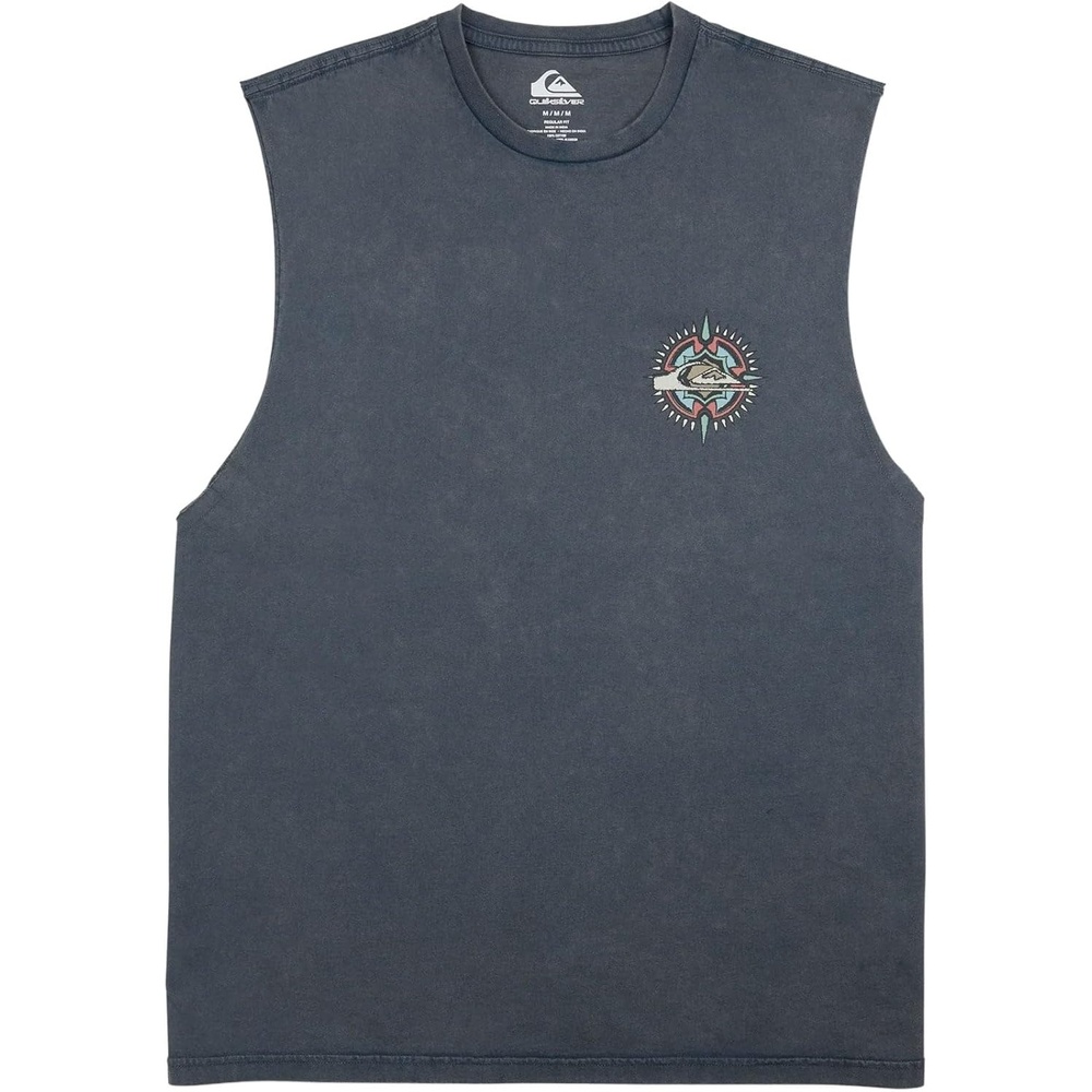 image:imageQuiksilver Mens Shooting Stars Tank Top Oversized Cotton Muscle Tank Dark Denim
