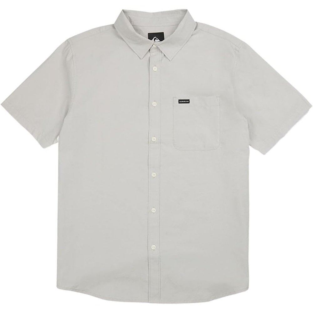 image:imageQuiksilver Shore Break Classic Mens Short Sleeve Button Down Shirt Micro Chip Grey