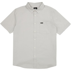 Quiksilver Shore Break Classic Men’s Short Sleeve Button Down Shirt – Micro Chip Grey