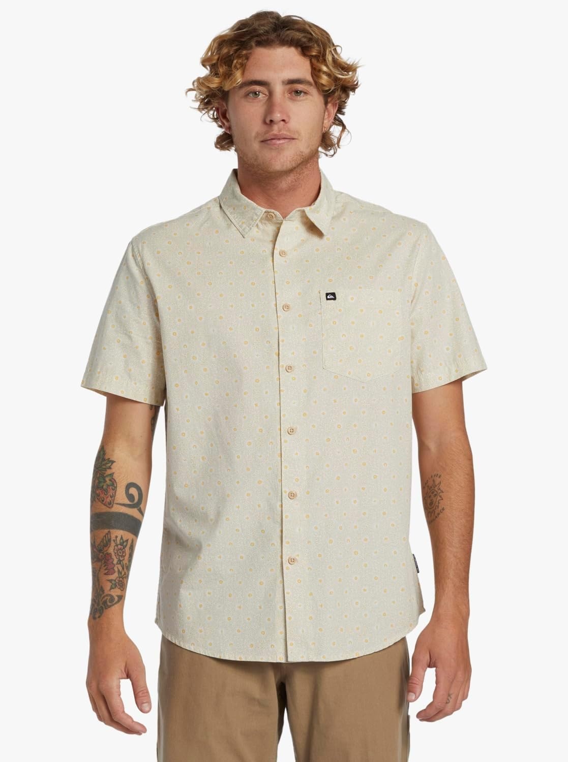 image:imageQuiksilver Mens Quiksilver Mens Shoreline Classic Button Up Woven TopSilver Birch Apero Organic Ss