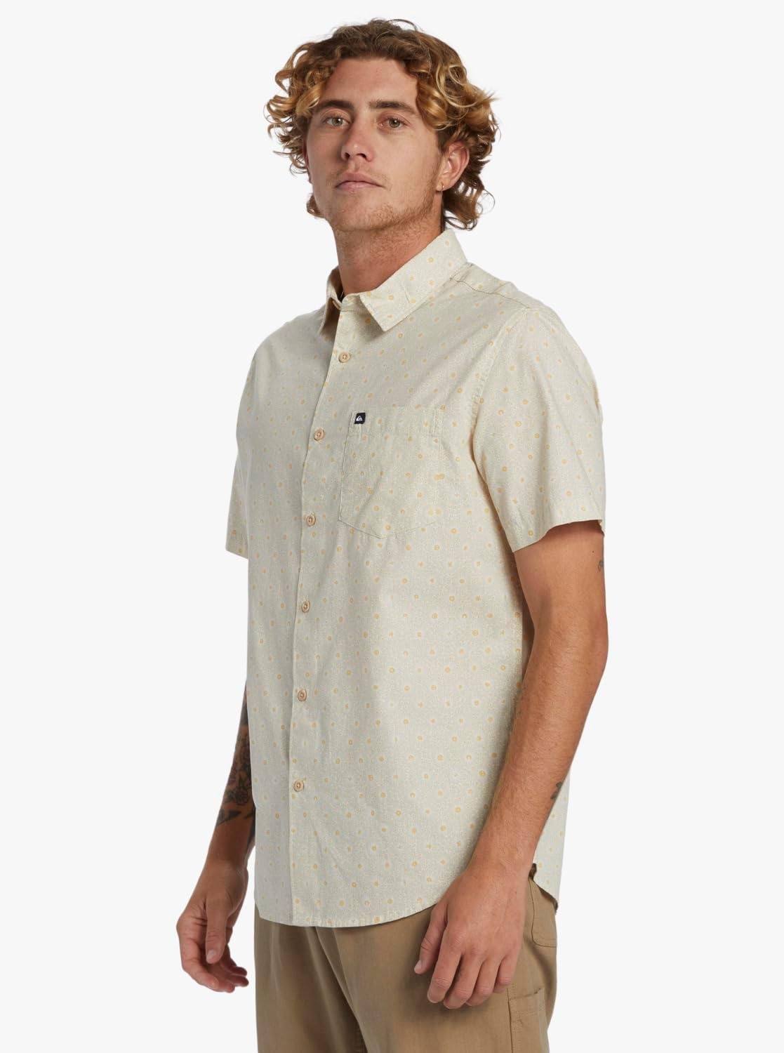 image:imageQuiksilver Mens Quiksilver Mens Shoreline Classic Button Up Woven TopSilver Birch Apero Organic Ss