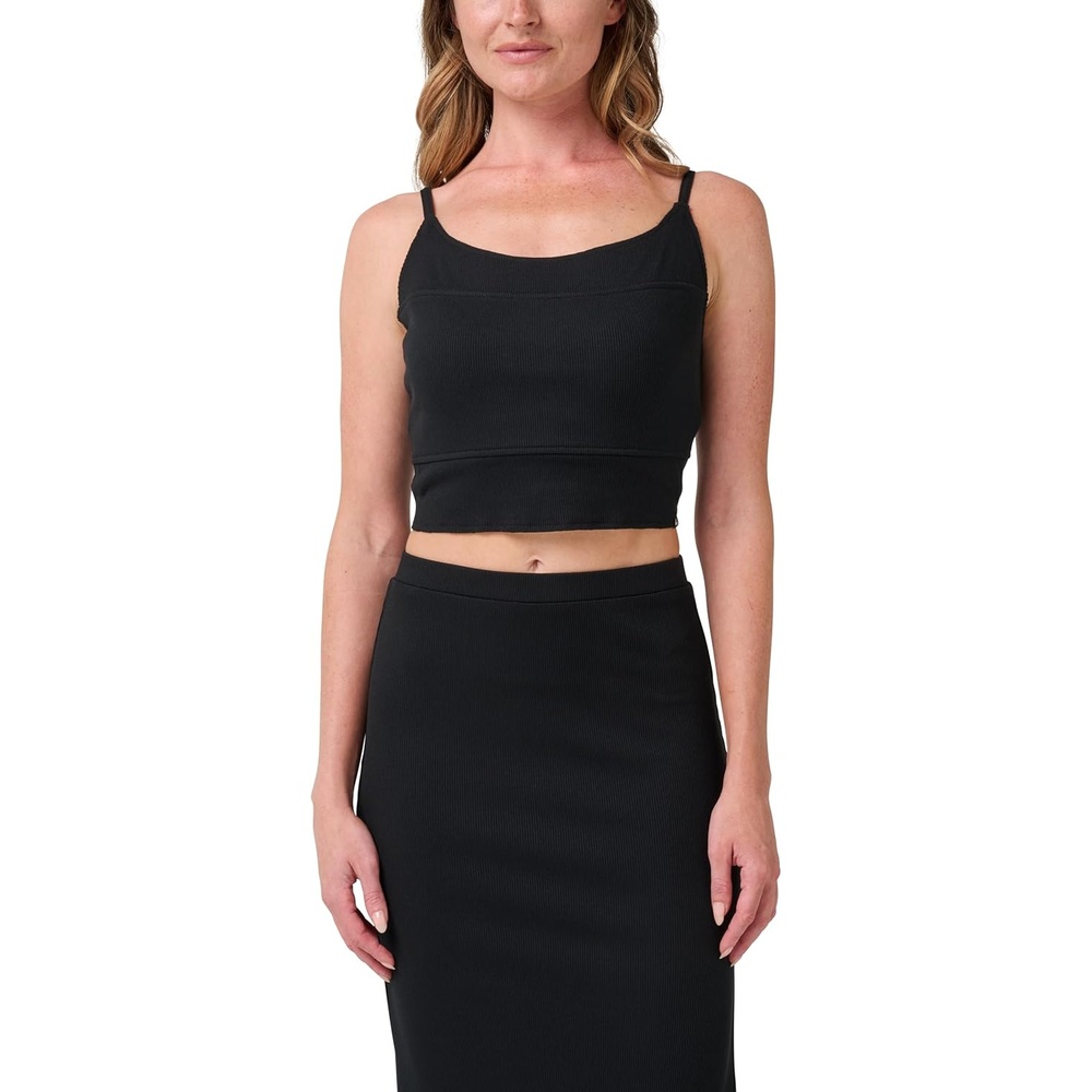 image:imageQuiksilver Womens Womens Rhea Solid Cropped Rib Tank TopBlack
