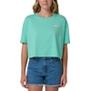Quiksilver Women’s Women’s Surf Sun Smile Cropped Boyfriend T-Shirt(Surf Green)