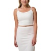 Quiksilver Women’s Women’s Rhea Solid Cropped Rib Tank Top(White)