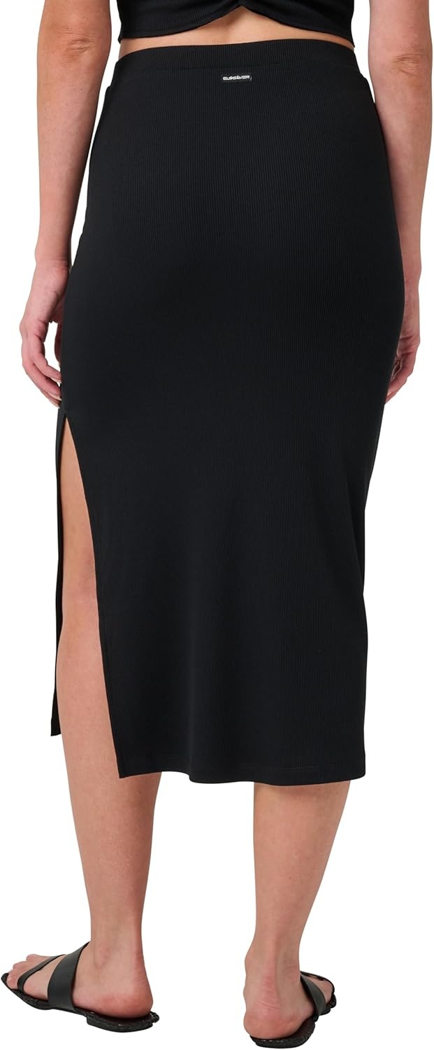 image:imageQuiksilver Womens Womens Cora Bay Solid Ribbed Midi SkirtBlack