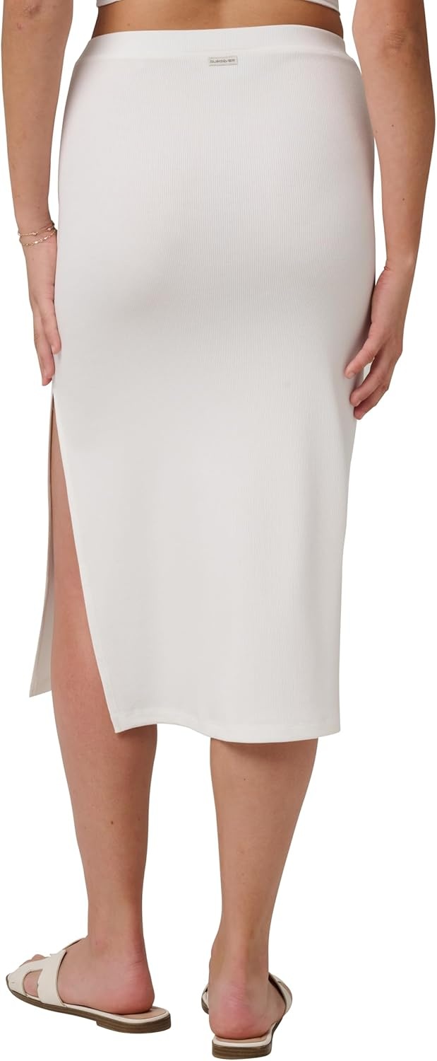 image:imageQuiksilver Womens Womens Cora Bay Solid Ribbed Midi SkirtWhite