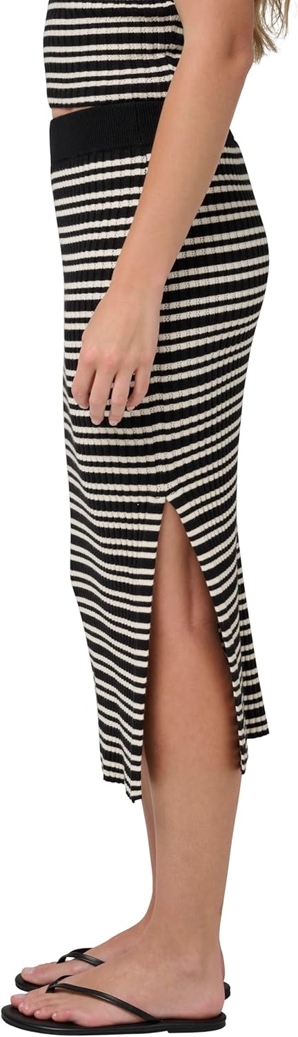 image:imageQuiksilver Womens Womens Cora Bay Stripe Sweater Midi SkirtBlack