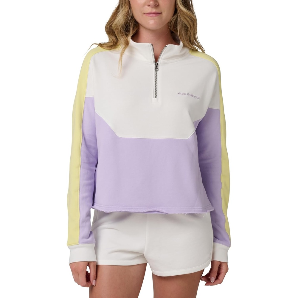 image:imageQuiksilver Womens Womens Heritage Colorblock 12 Zip SweatshirtLt Lilac
