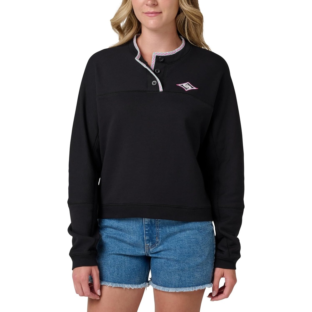 image:imageQuiksilver Womens Womens Shallow Waters Henley SweatshirtBlack
