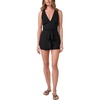 Quiksilver Women’s Women’s Tezza Solid Textured Tie Romper(Black)