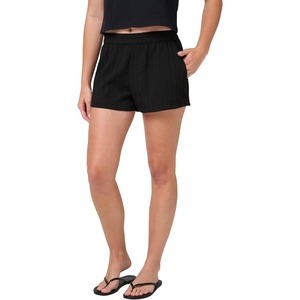Quiksilver Women’s Women’s Barbados Solid Textured Elastic Waist Short(Black)