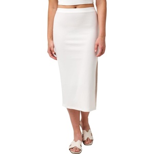 Quiksilver Women’s Women’s Cora Bay Solid Ribbed Midi Skirt(White)