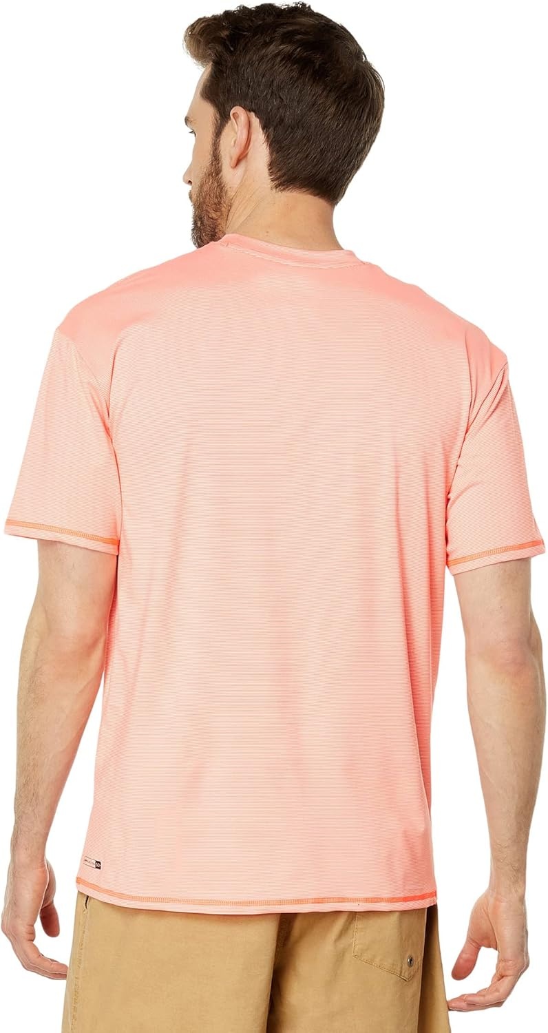 image:imageQuiksilver Mens Heritage Heather Ss Short Sleeve Rashguard Surf TeeFresh Salmon Heather