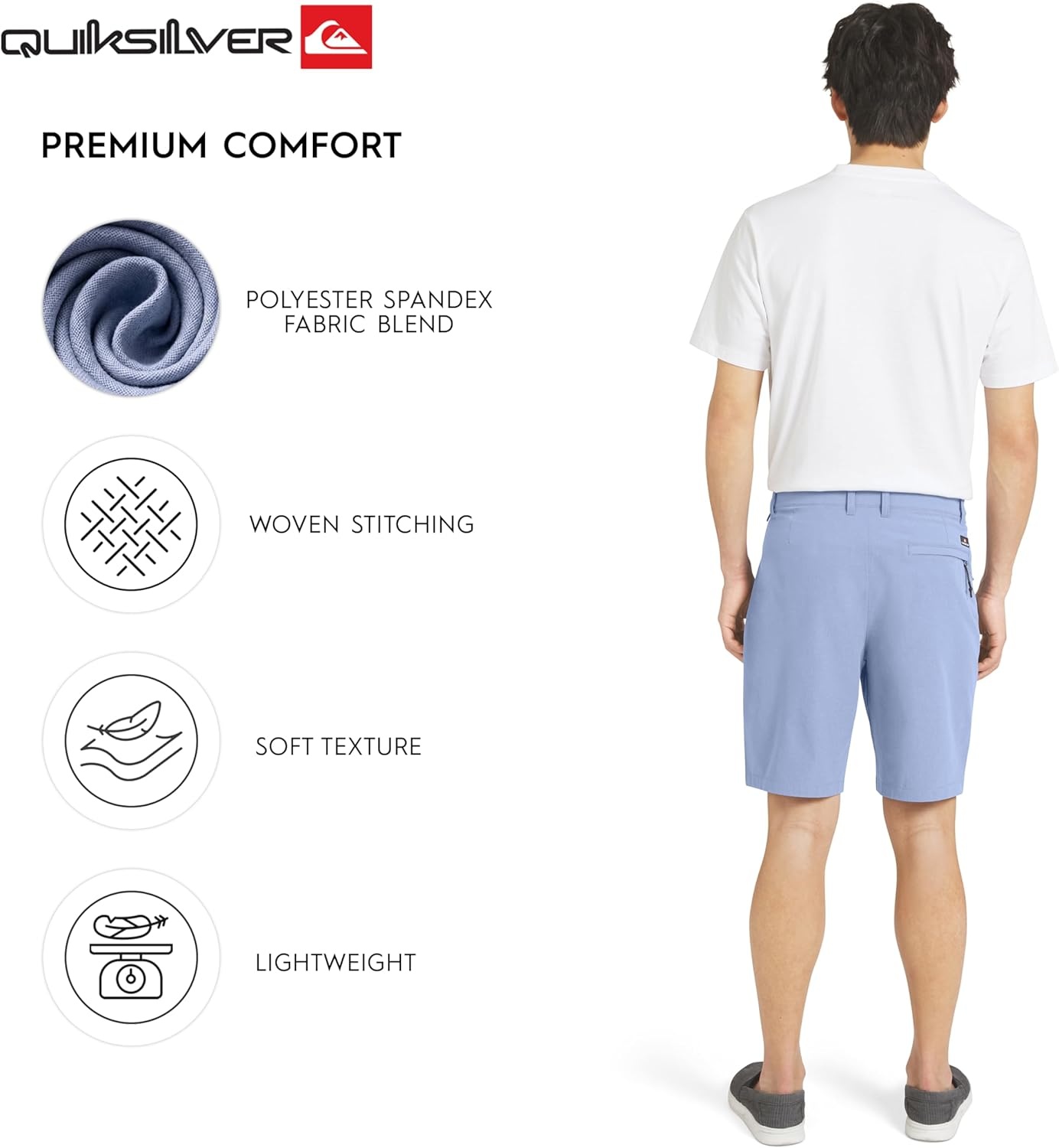 image:imageQuiksilver Mens Quick Dry Performance Fixed Waist 7 Inch Water Friendly Hybrid ShortsFlintstone