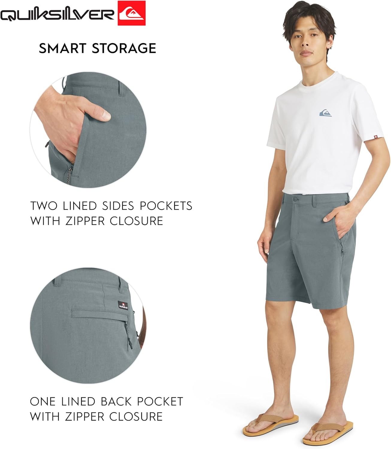 image:imageQuiksilver Mens Quick Dry Performance Fixed Waist 7 Inch Water Friendly Hybrid ShortsUrban Chic