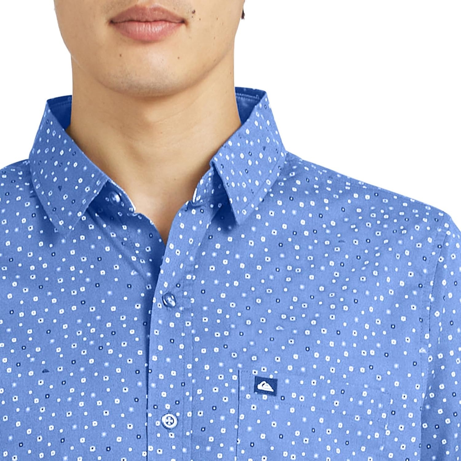 image:imageQuiksilver Mens Regular Fit Premium Soft Cotton Short Sleeve Button Down Woven ShirtVintage Indigo