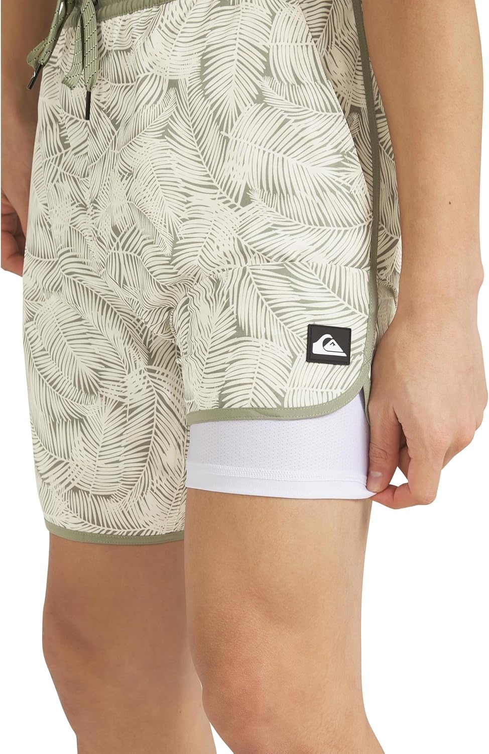 image:imageQuiksilver Mens Swimwear Regular Fit Stretchable Comfort Liner Swim Trunks SXXLFloral Design Dusty Olive