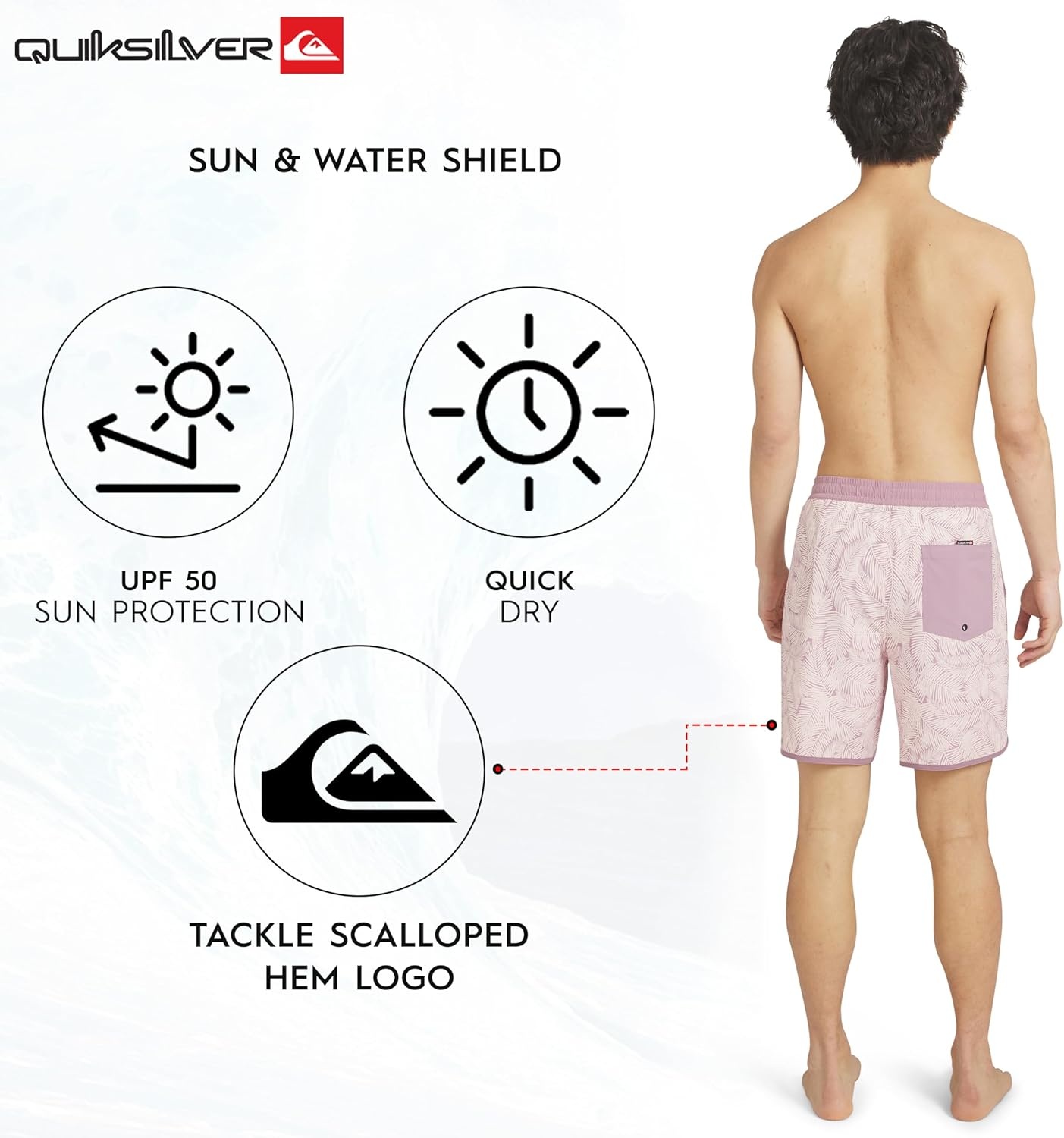 image:imageQuiksilver Mens Swimwear Regular Fit Stretchable Comfort Liner Swim Trunks SXXLFloral Design Rosewater