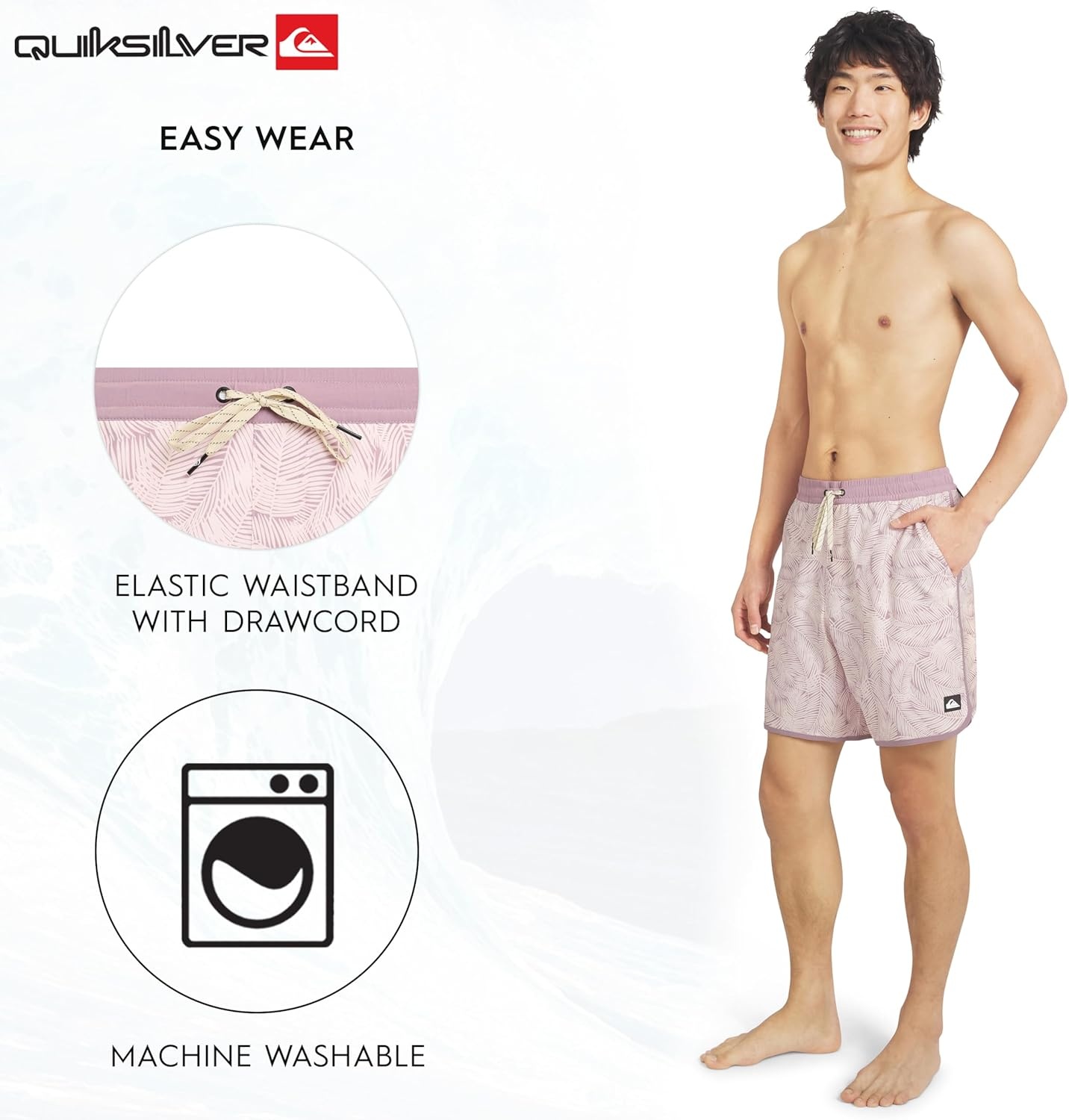 image:imageQuiksilver Mens Swimwear Regular Fit Stretchable Comfort Liner Swim Trunks SXXLFloral Design Rosewater