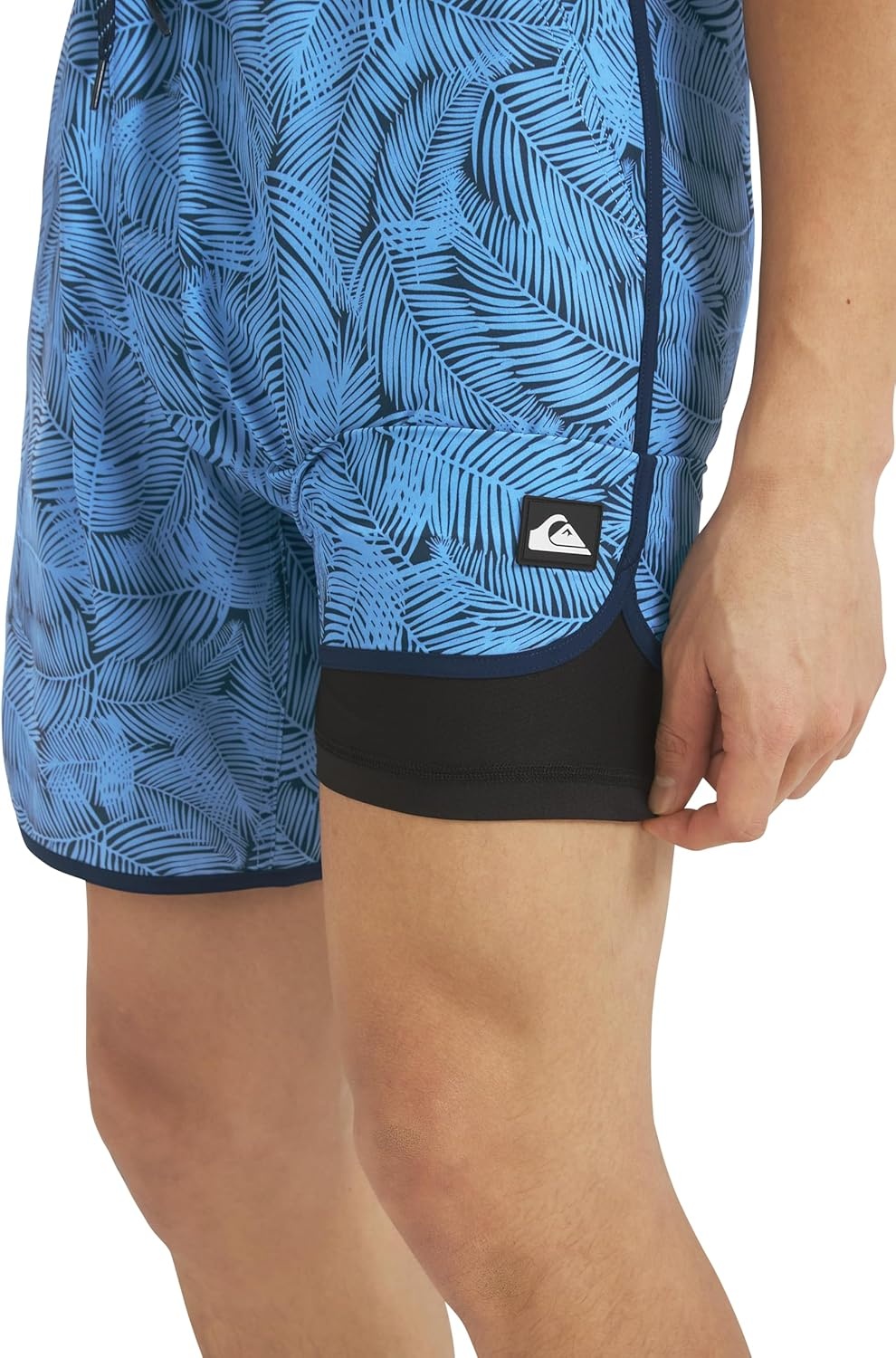 image:imageQuiksilver Mens Swimwear Regular Fit Stretchable Comfort Liner Swim Trunks SXXLFloral Design Total Eclipse