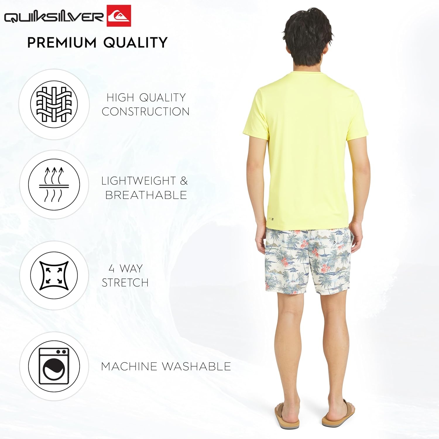 image:imageQuiksilver Mens Swimwear Regular Fit UPF 50 Short Sleeve Sun TeeAcacia