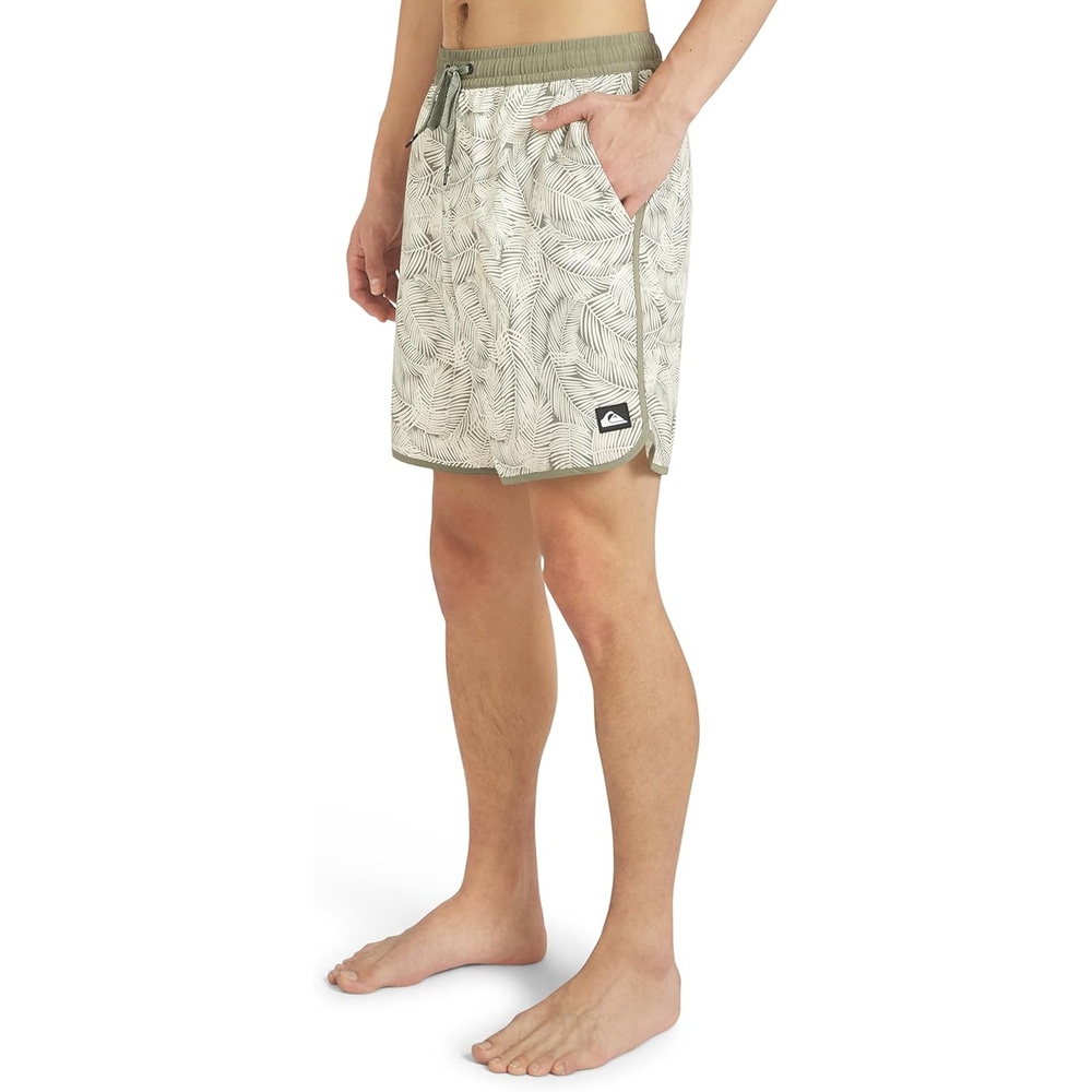 image:imageQuiksilver Mens Swimwear Regular Fit Stretchable Comfort Liner Swim Trunks SXXLFloral Design Dusty Olive